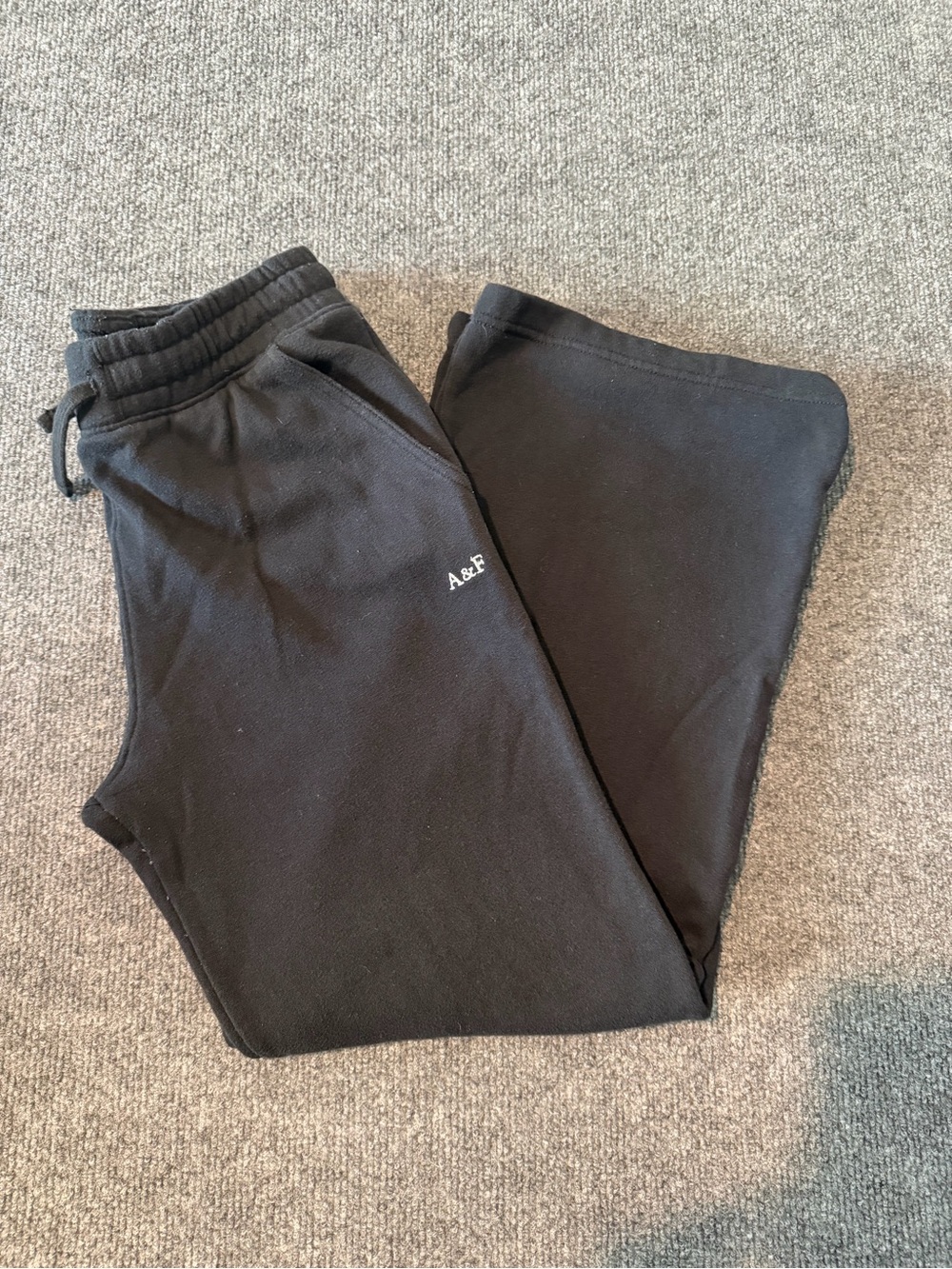 abercrombie kids black jogger sweatpants with logo
